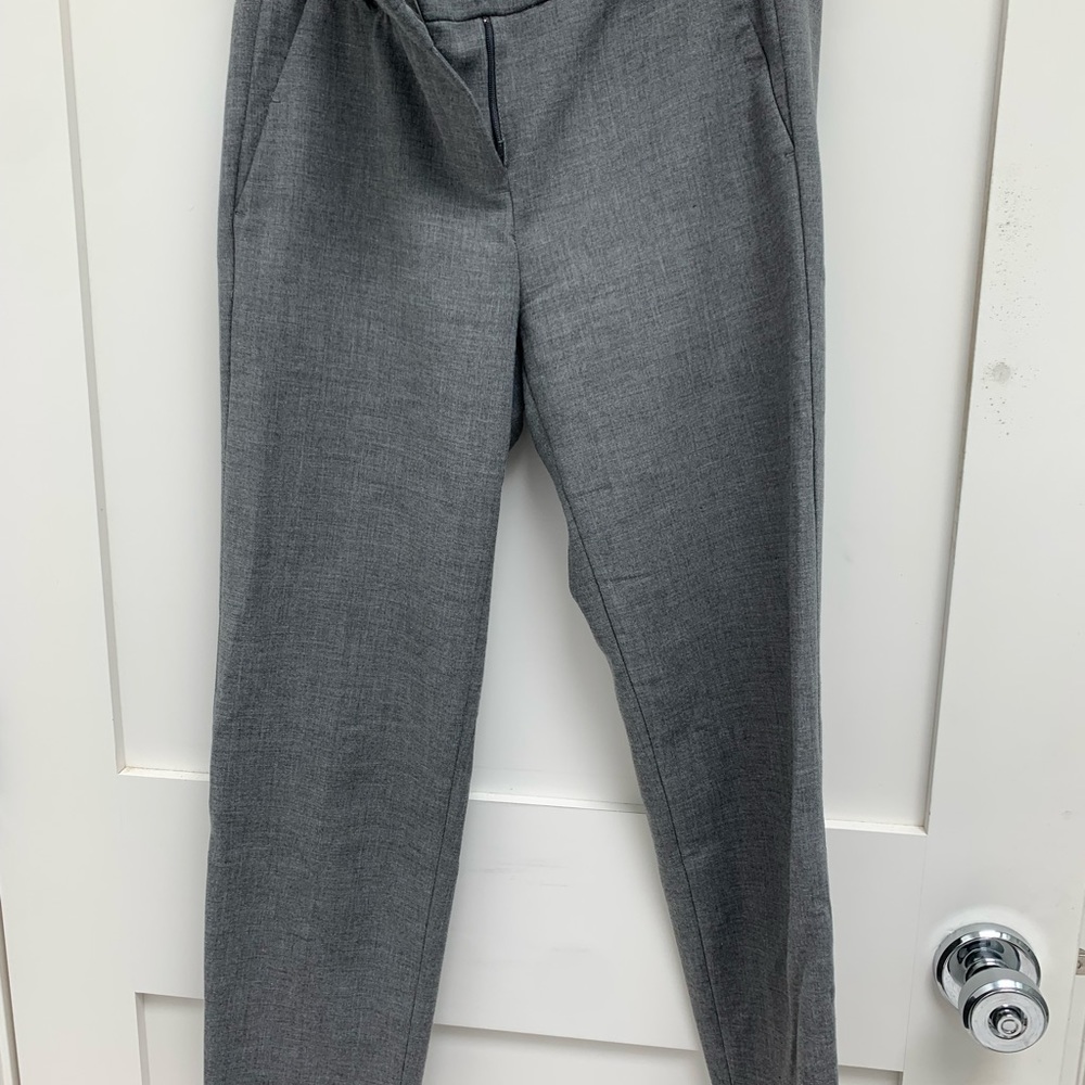 J.crew grey straight leg slacks